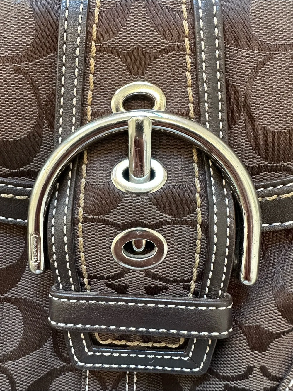 Y2K Coach Chocolate Soho Signature Canvas Shoulder Bag - Picture 8 of 15